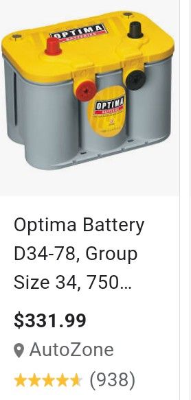 Optima D34-78 Car Battery