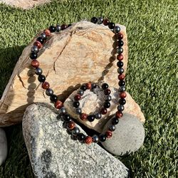 Triple protection Necklace And Bracelet 12mm Beads 