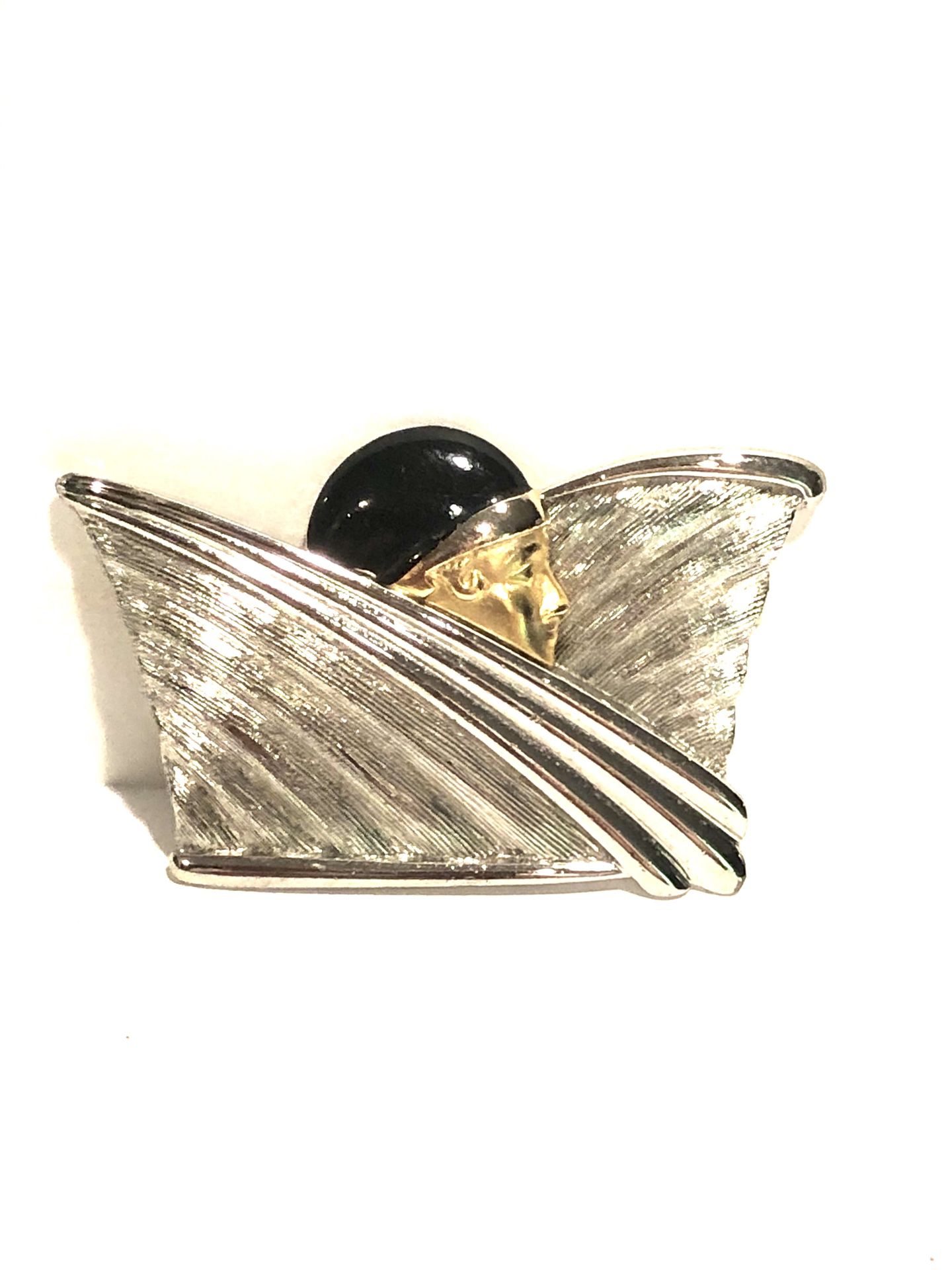 Cool Art Deco flapper pin brooch