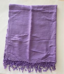 Purple Scarf Wrap with Fringe