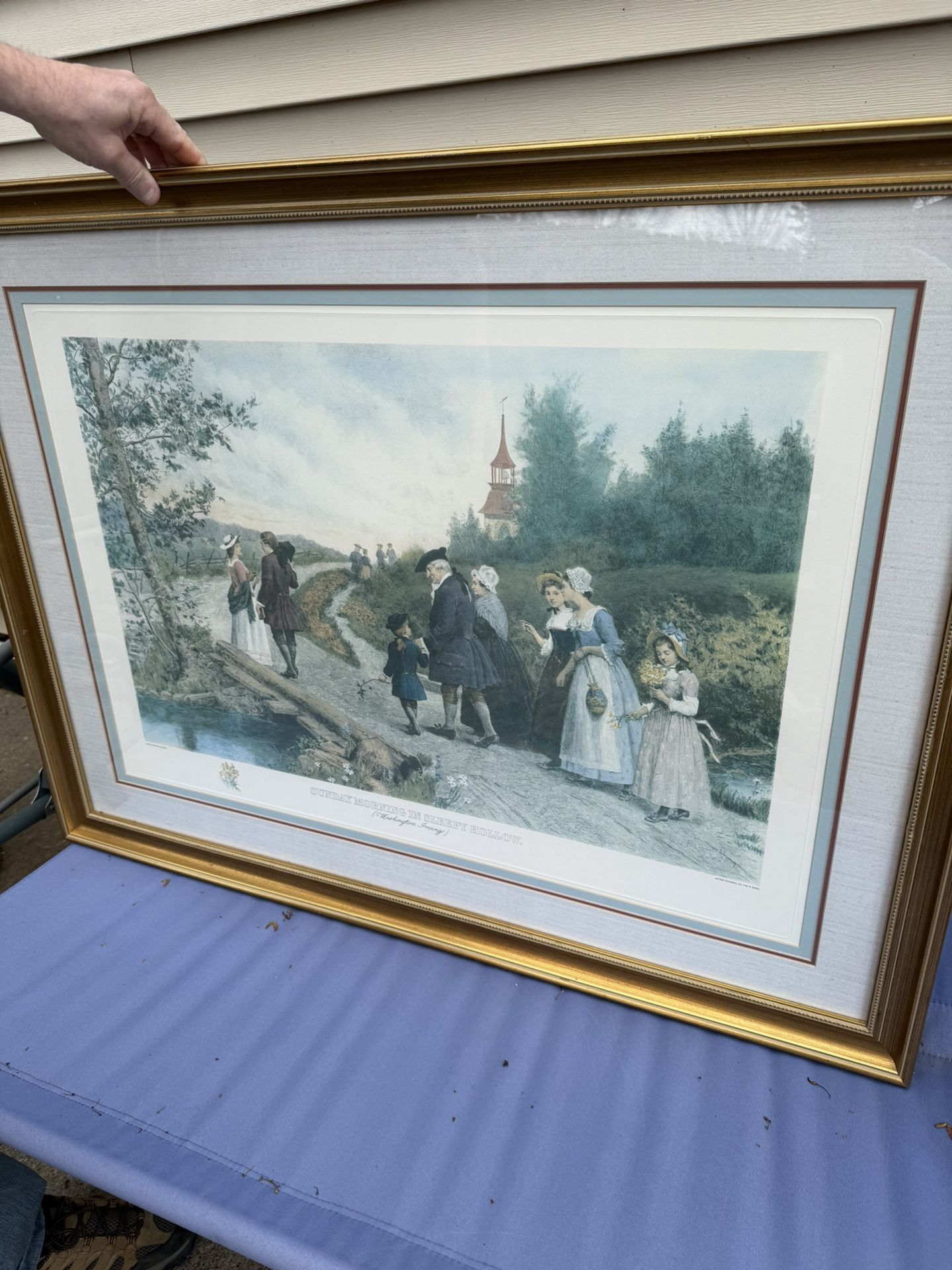 Sunday Morning in Sleepy Hollow After Etching by Jas S King 41x32 Print