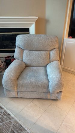 Gray Fabric Recliner Armchair