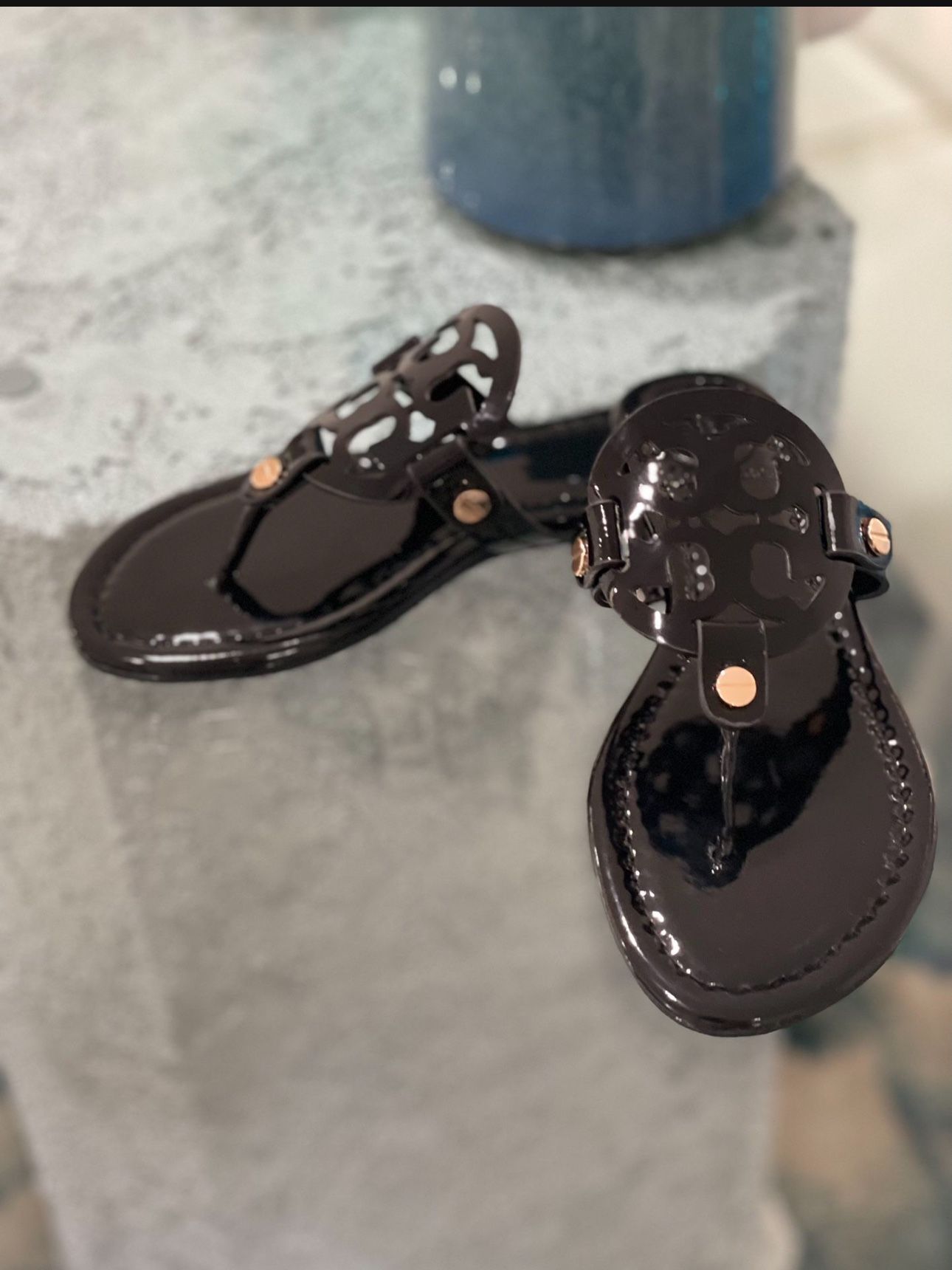 Tory Burch Black Patent Leather Size 9