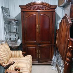 Vintage Solid Wood Armoire 