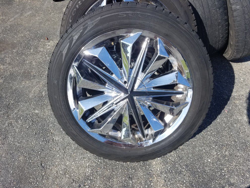 Chrome rims and tires