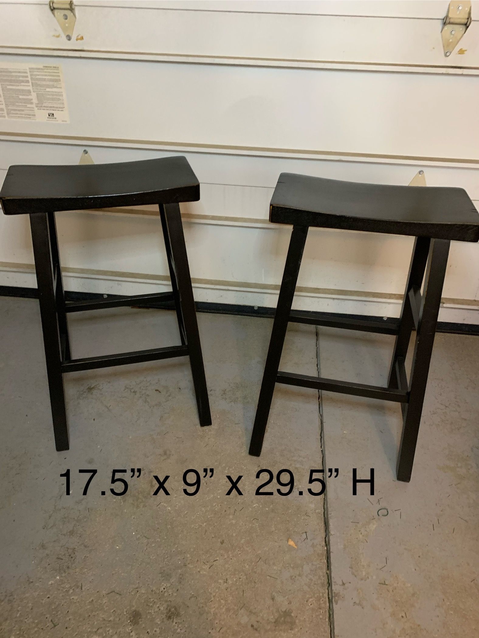 2 Black Wood Stools