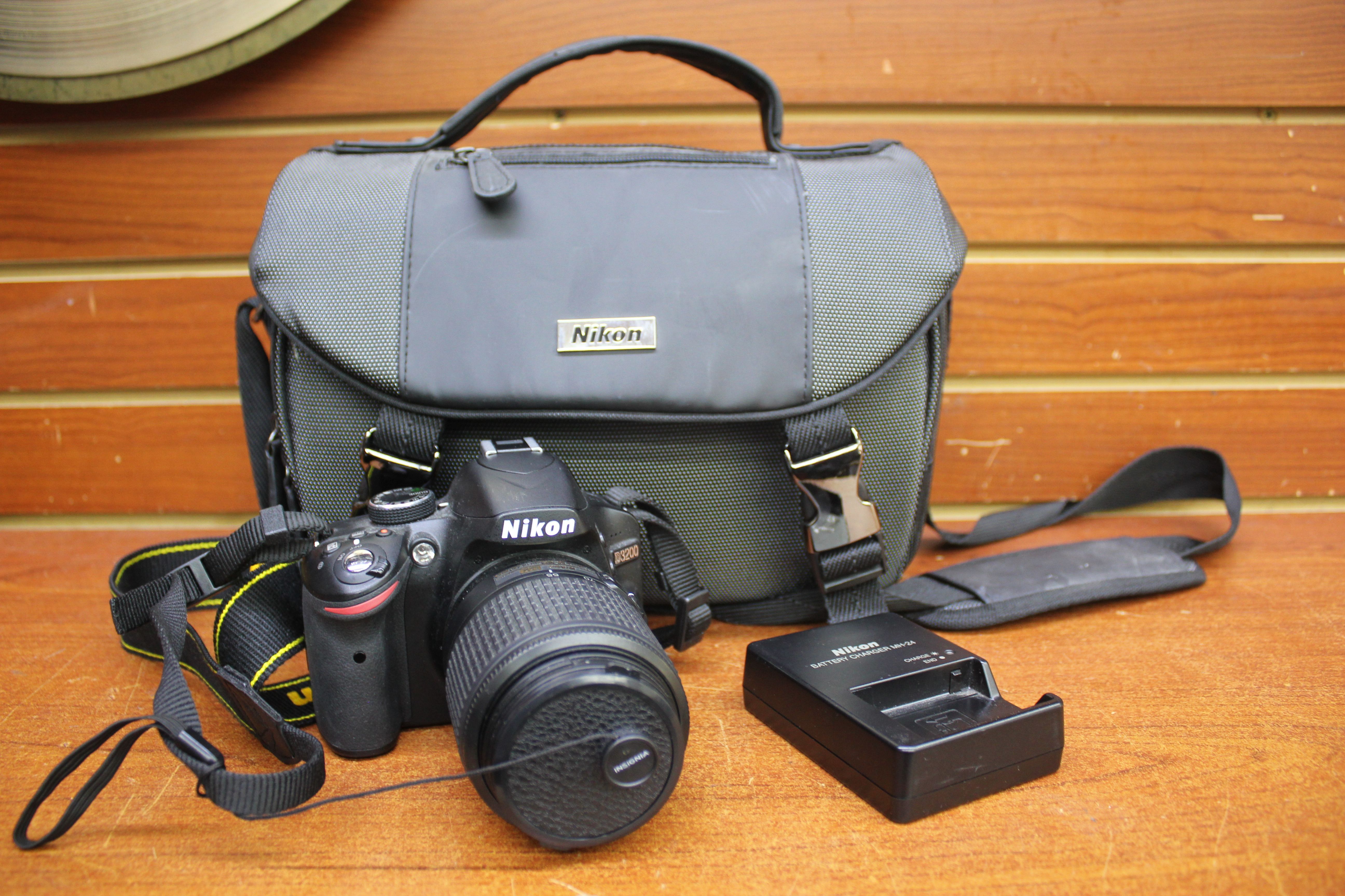 Nikon D3200 24.2MP Digital SLR Camera W/Battery, Charger & 55-200MM Lens