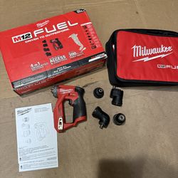 Milwaukee M12 FUEL 12V Lithium-Ion Brushless Cordless 4-in-1 Installation 3/8 in. Drill Driver Kit with 4-Tool Heads (Tool Only)
