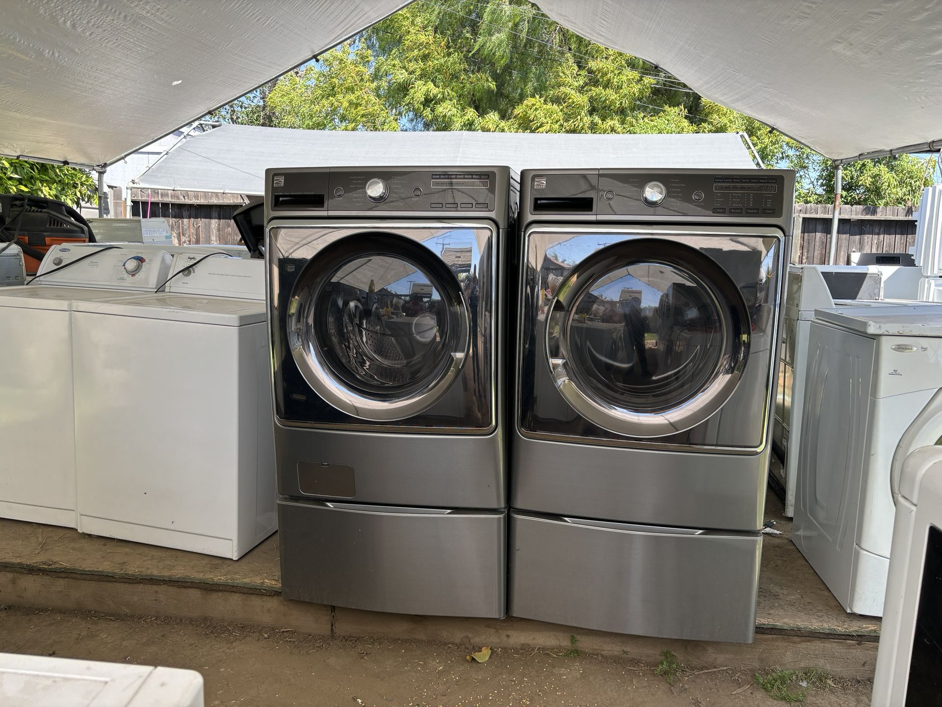 Stainles Steel Washer And Gas Dryer Brand Kenmore Everything Works Well 3 Months Warranty 