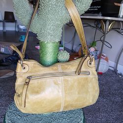 Green Leather Tignanello Shoulder Handbag