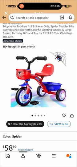 Spider-Man Tricycle Bike Brand New