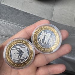 Casino Silver Gaming Tokens 0.6 Oz Of Silver