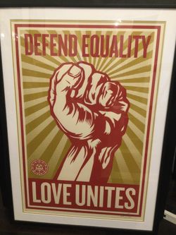 Shepard Fairey Original Signed Artists Print Defend Equality Love Unites Pride 24 By 36” LGBTQ+
