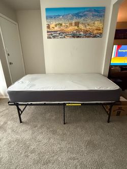 Twin size mattress & foldable frame