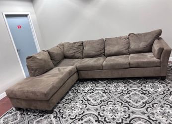 Brown Microfiber Sectional Sofa with Chaise