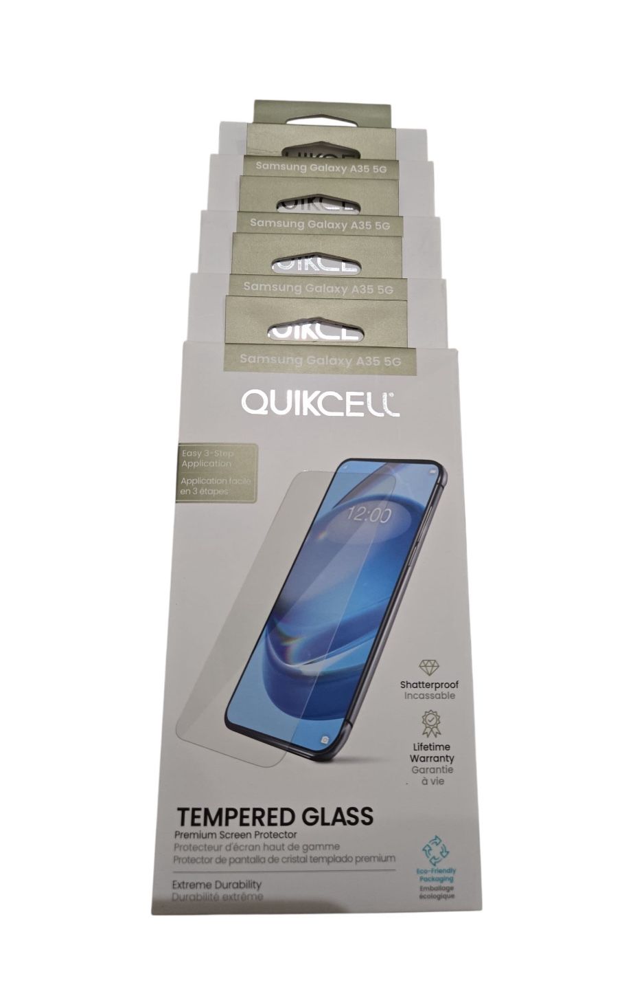 Set Of 6 Quikcell Tempered Glass Screen Protector for Samsung Galaxy A35 5G – Shatterproof, New