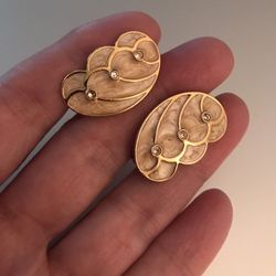 Vintage Kenneth Jay Lane for Avon Butterfly Wing Clip On Earrings 