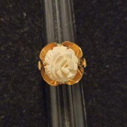 Vintage Clarks And Combs 10K Gold Filled With Celluloid Rose  5.75