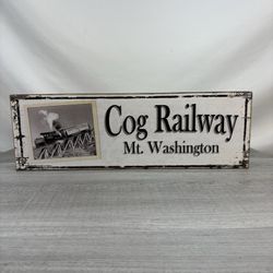 Mount Washington Cog Railway Wooden Wall Sign, Distressed New Hampshire Plaque