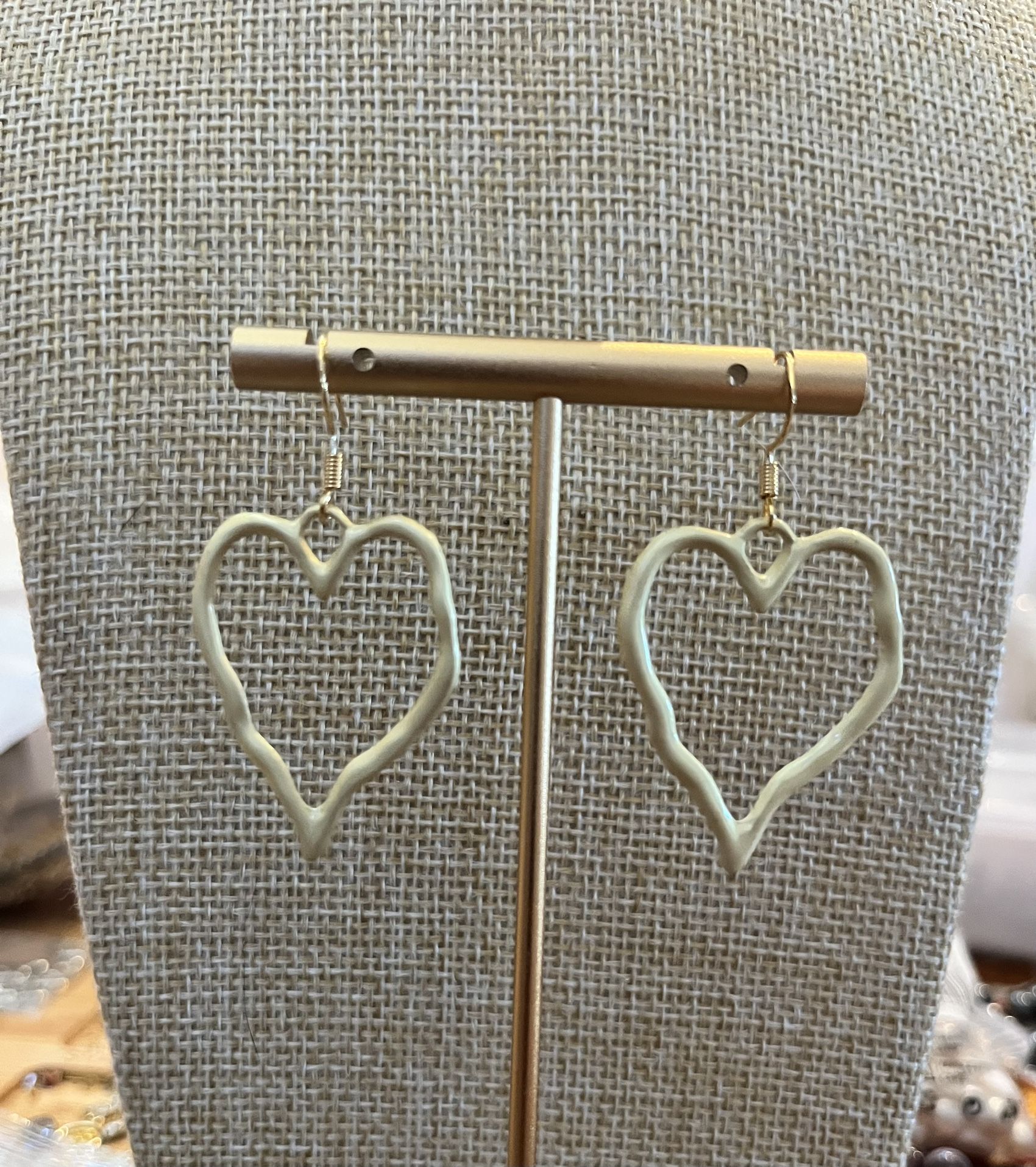 Handmade Gold Plated Heart Earrings