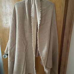 Ladies Tan Fringe H&M Shawl(New)