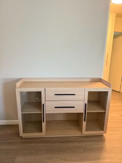 Light Wood Coffee/Bar Cabinet