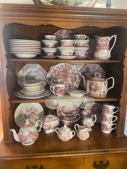 Vintage Red Transferware collection