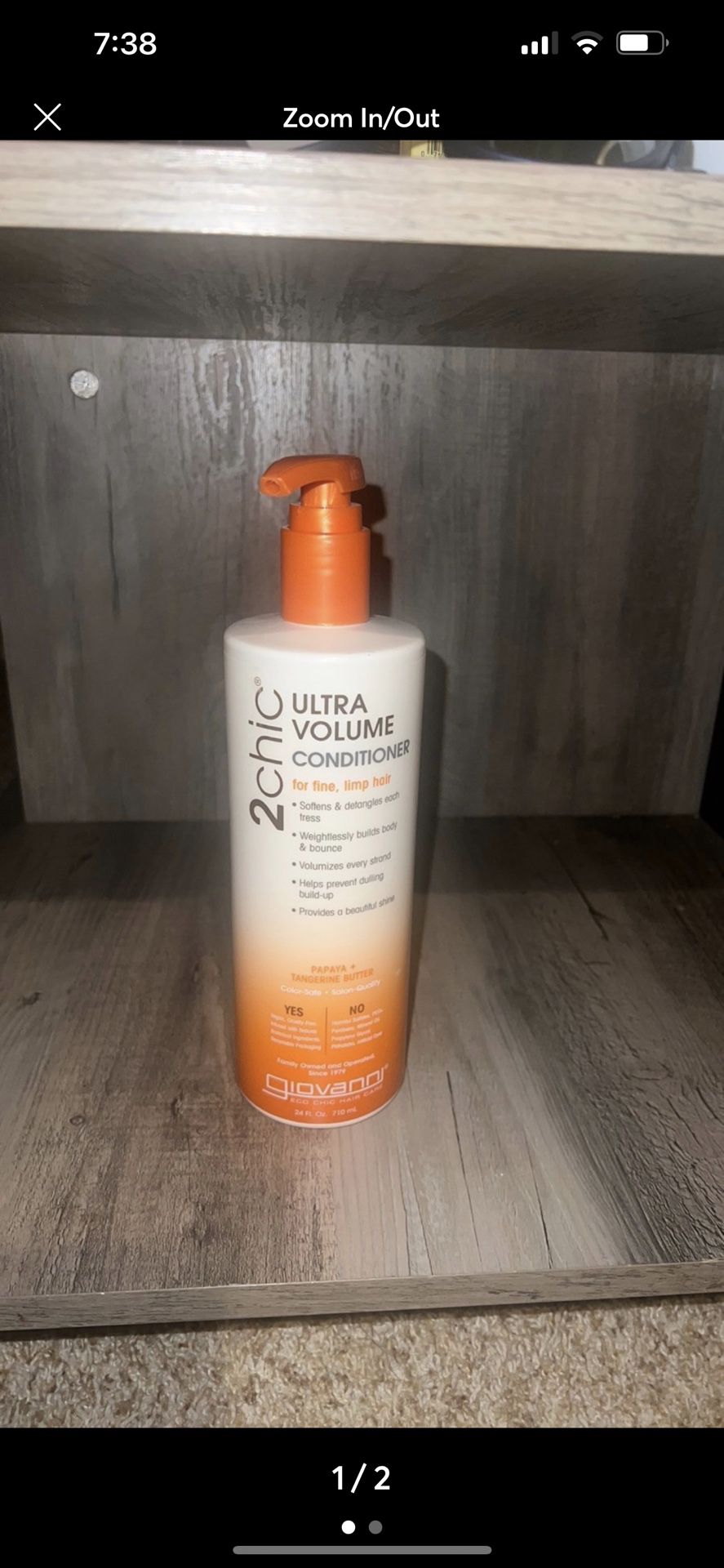 GIOVANNI 2chic Ultra-Volume Conditioner - Daily Volumizing Formula with Papaya & Tangerine Butter, Promotes Weightless Control for Fine Limp Thin Hair
