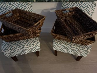 Pottery Barn Seagrass Baskets (4)
