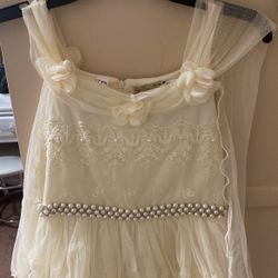 Ivory flower girl dress, Size 12 