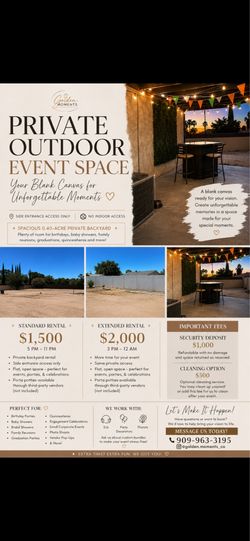 🌿 Private Outdoor Event Venue  | Nearly ½ Acre | Victorville