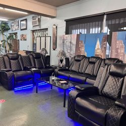 🚚Hot Deal🚚Brand New 3pc Power Reclining Sofa, Power Reclining Loveseat With Cup Holder Console & Power Recliner Chair $1899, Finance Available 