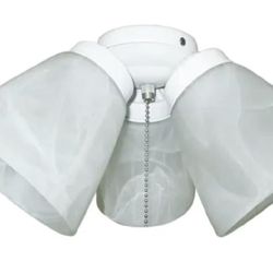 NEW Harbor Breeze Light Kit for Ceiling Fan New, Open Box White Finish, Alabaster Glass
