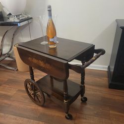 Vintage Wooden Bar Cart