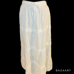 Sz XL Me 2 Magic White Lace Boho Skirt