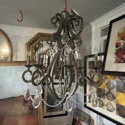 Vintage Chandelier with crystal accents. 30 W x 36 H