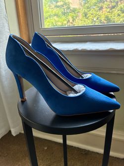 French Connection Blue Vegan Suede Heels - Size 7.5