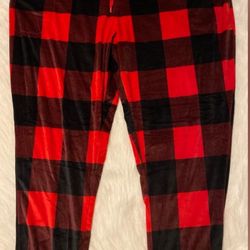 Secret Treasures Pajama Jogger Pants Womens Size 2x Red Plaid Soft Pajamas Pjs