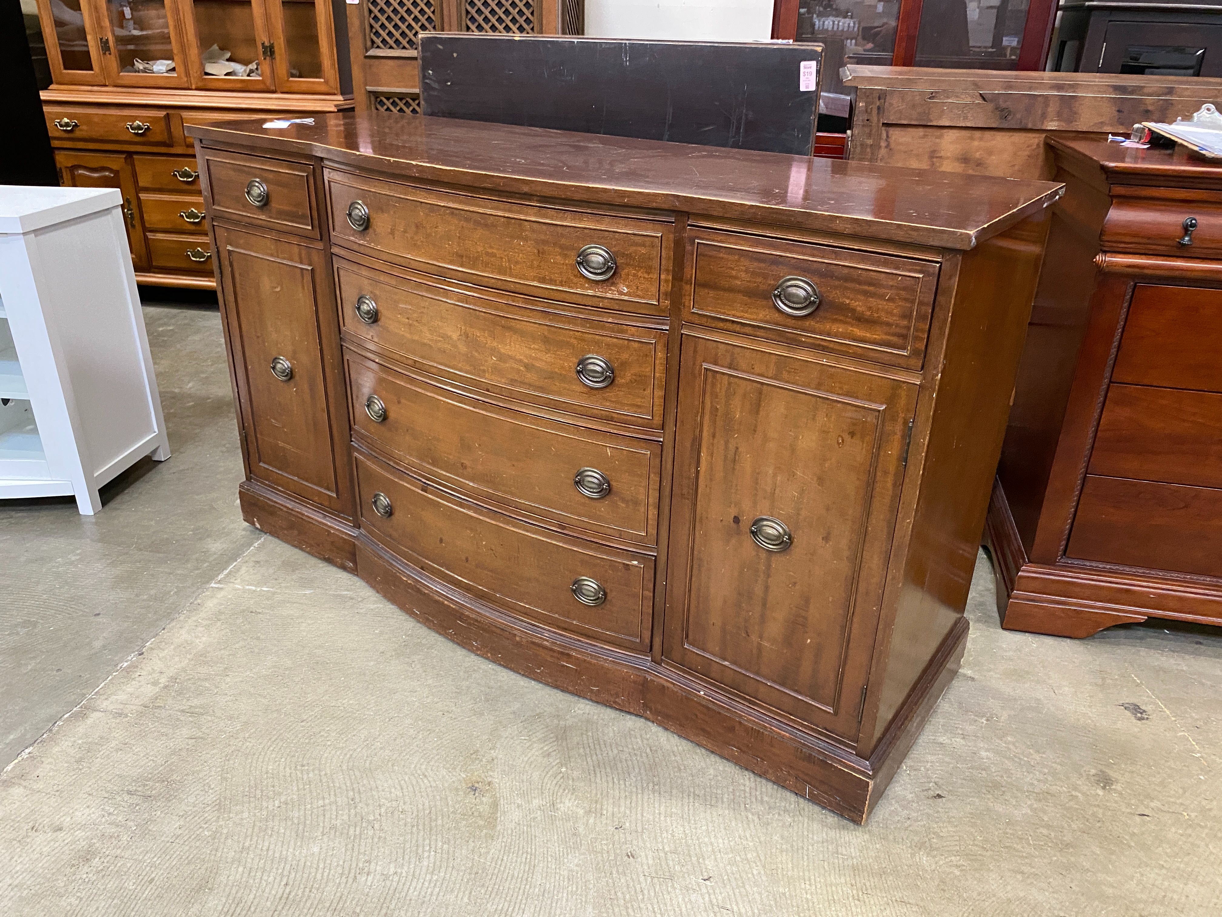 R WAY Rolling Vintage Curved Front Buffet