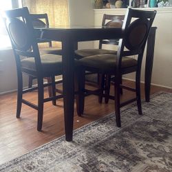 Dinning Room Table With 4 Chairs And Buffet Cabinet
