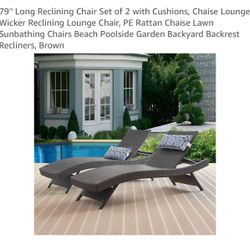 Wicker Chais Pool Loungers