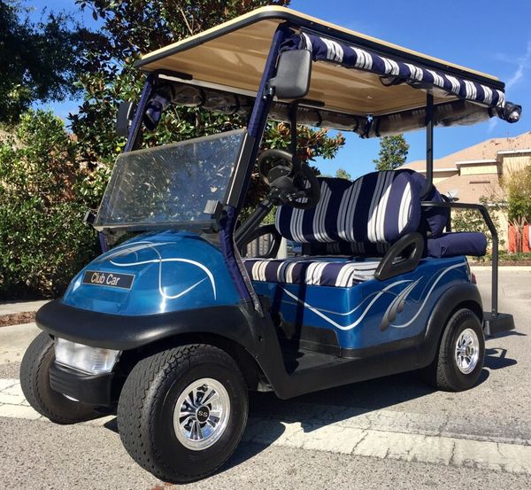 Blue precedent golf cart club car long roof for Sale in Haines City, FL
