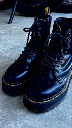 Dr. Martens Black Platform Lace-Up Boots