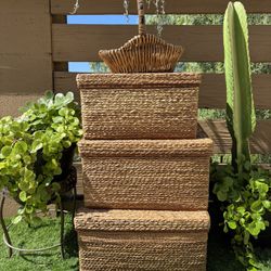 Bigs Rattan Boxes With Lids For Only 40 Dollars All Of Them 