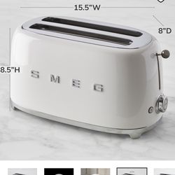 Smeg Toaster 4 Slice White. New In Box