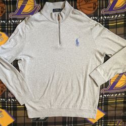 Rare Vintage Ralph Lauren Polo Fleece Sweater Sz L Made In Peru