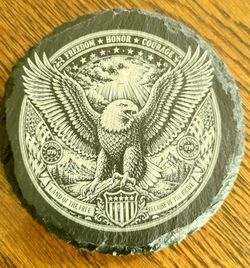 FREEDOM, HONOR, COURAGE Eagle Slate Coasters