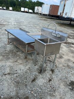 Stainless steel sink and table