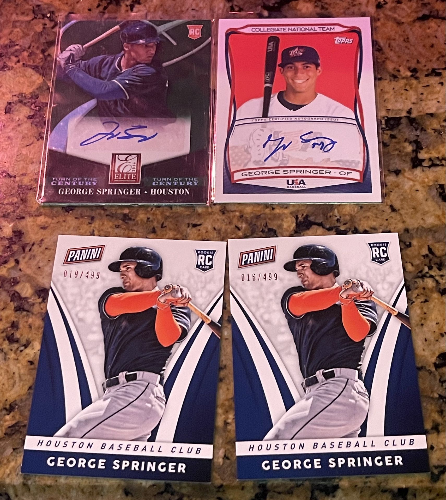 LOT- GEORGE SPRINGER SIGNED ETC RC BASEBALL CARDS