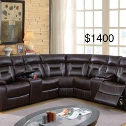 New Power Recliner Sectional Couch /$50 down 